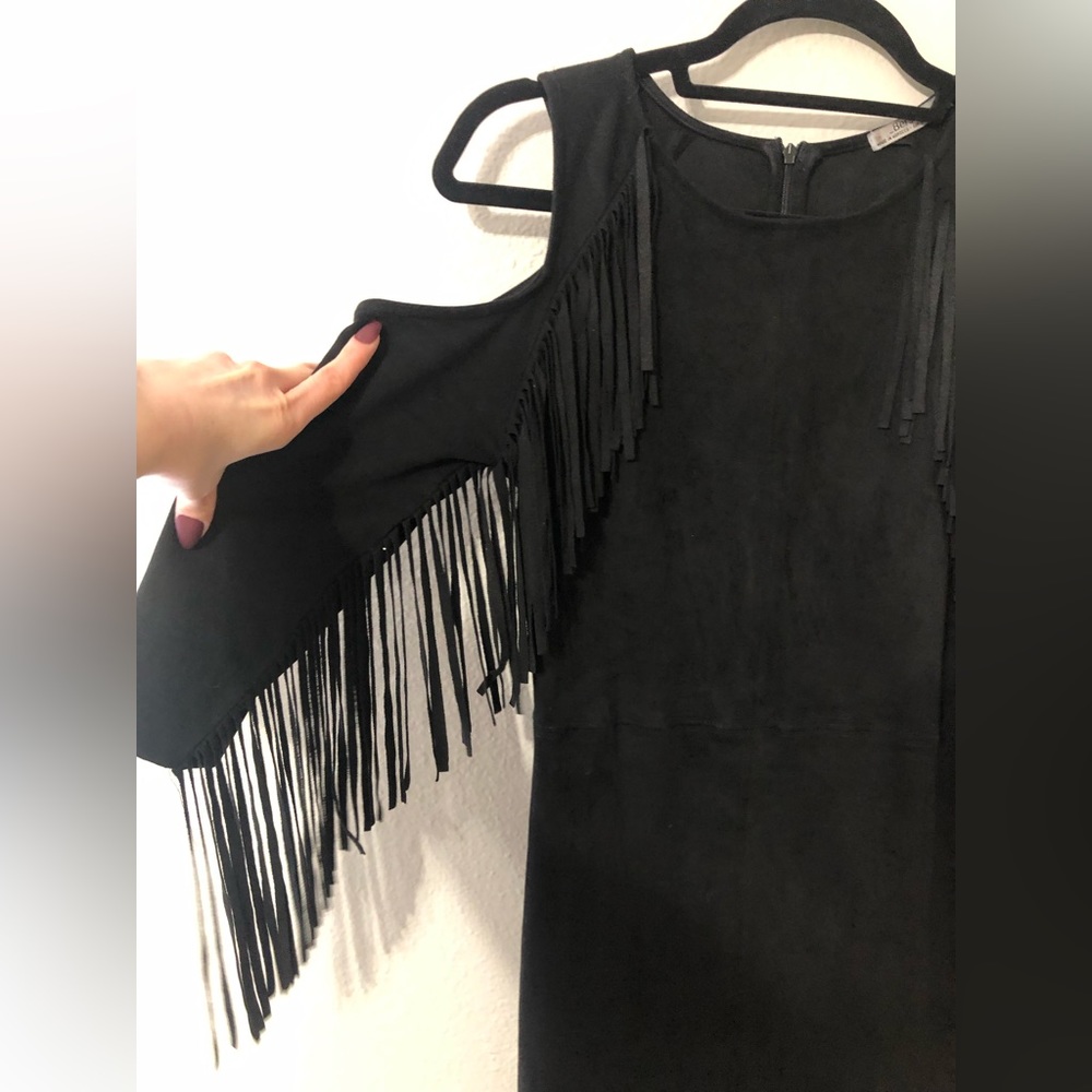 Berksha Vintage Suede Fringe Dress